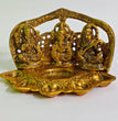 Home Orbit Decorated Diya | Lakshmi Ganesha Saraswati (5 Face Diwali Deepak) for Laxmi Pooja | Brass