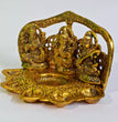 Home Orbit Decorated Diya | Lakshmi Ganesha Saraswati (5 Face Diwali Deepak) for Laxmi Pooja | Brass