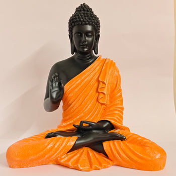 Blessing Buddha Statue | 15 inches | Blue | Teal Blue| Dark Blue| Chocolate | Orange | Light Orange| Blue Gray| Gold | Table Decor
