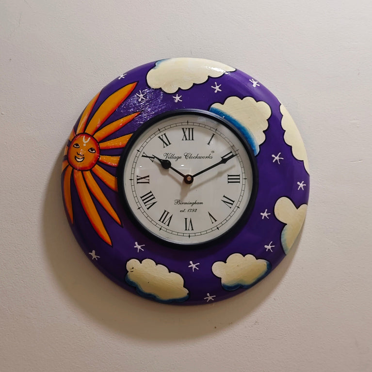 Rajasthani Painted Clock 12" |  Home Decor | Wall Decor | Clocks | Hand Painted Clock
