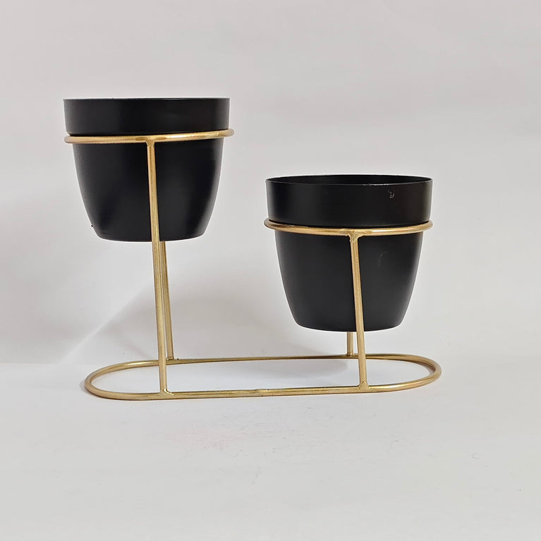 Metal Flower Pot Stand Decorative Plant Holder Bucket Planter Stand for Balcony Living Room Outdoor Indoor Home  | Gardening | Planter