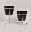 Metal Flower Pot Stand Decorative Plant Holder Bucket Planter Stand for Balcony Living Room Outdoor Indoor Home  | Gardening | Planter