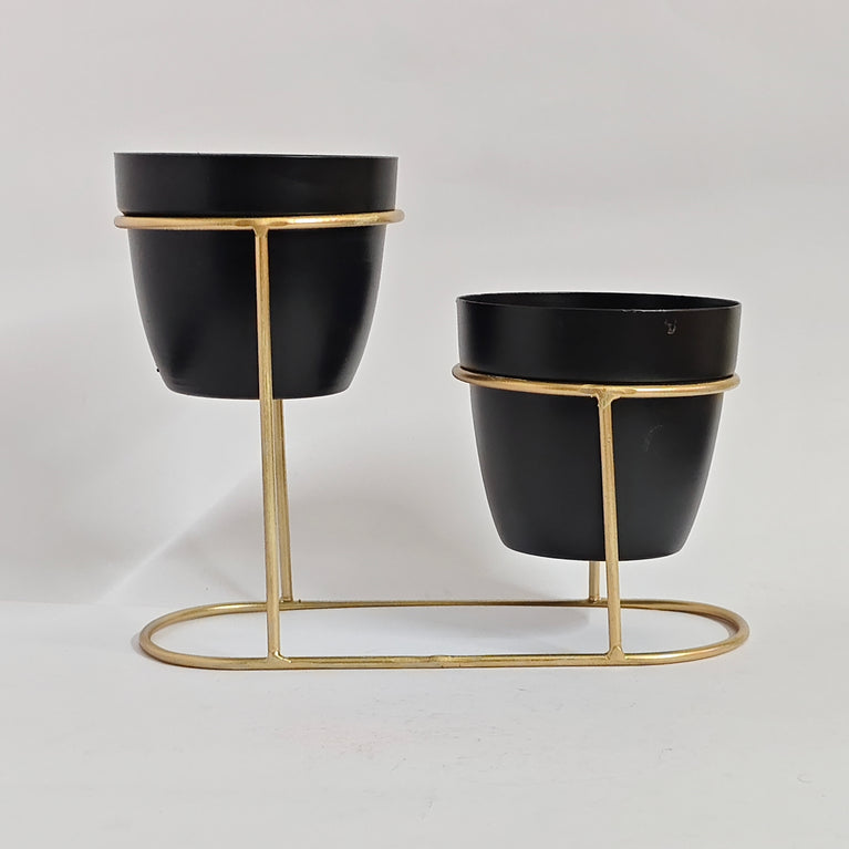 Metal Flower Pot Stand Decorative Plant Holder Bucket Planter Stand for Balcony Living Room Outdoor Indoor Home  | Gardening | Planter