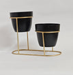 Metal Flower Pot Stand Decorative Plant Holder Bucket Planter Stand for Balcony Living Room Outdoor Indoor Home  | Gardening | Planter