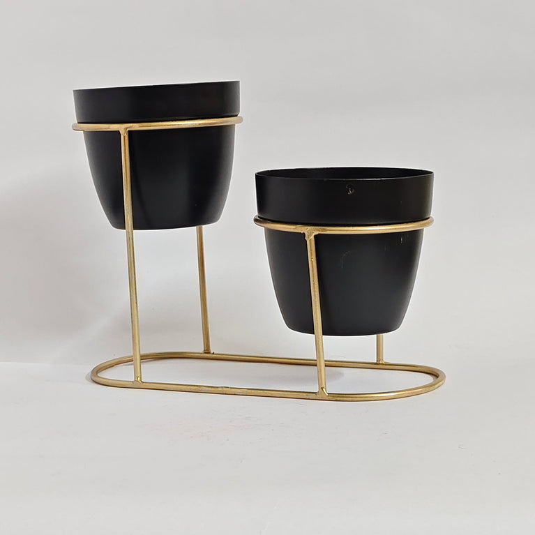 Metal Flower Pot Stand Decorative Plant Holder Bucket Planter Stand for Balcony Living Room Outdoor Indoor Home  | Gardening | Planter