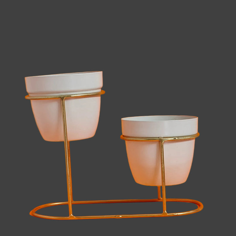 Metal Flower Pot Stand Decorative Plant Holder Bucket Planter Stand for Balcony Living Room Outdoor Indoor Home  | Gardening | Planter