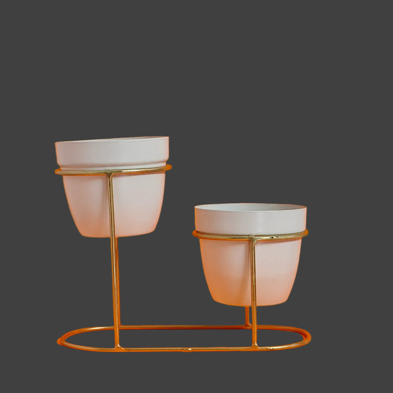 Metal Flower Pot Stand Decorative Plant Holder Bucket Planter Stand for Balcony Living Room Outdoor Indoor Home  | Gardening | Planter