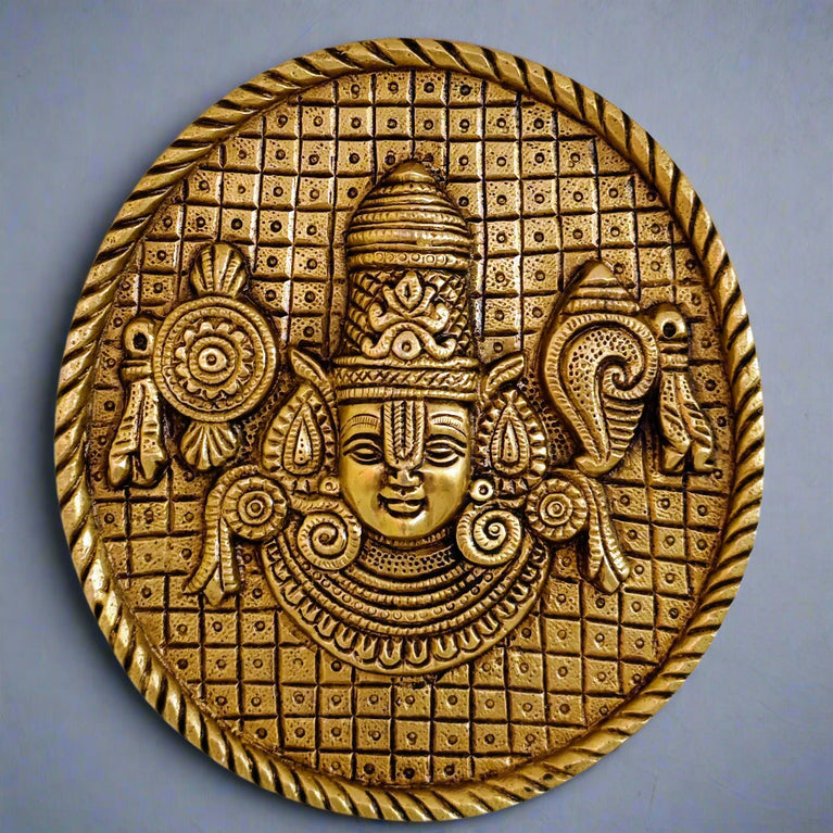 Masterpiece Tirupati Balaji Plate for Wall Hanging for Home Decor | Home Decor | God Idol | Brass | Wall Decor
