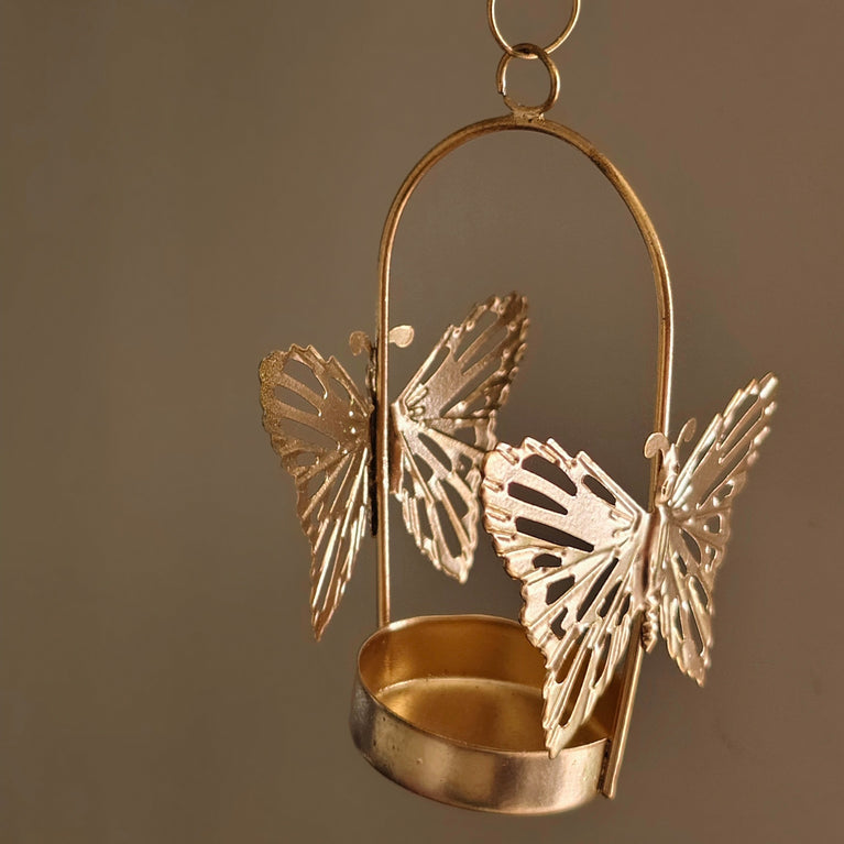 Butterfly hanging tealight candle holder | Diwali Decorative Item | Combo pack | [Pack of 4]