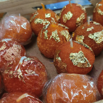 Motichoor Laddu Candle (Pack of 4 Laddu Candles ) | Candle | Table Decor | Festival Gift | Christmas Gift