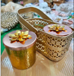 Metal Basket With Jars Golden color