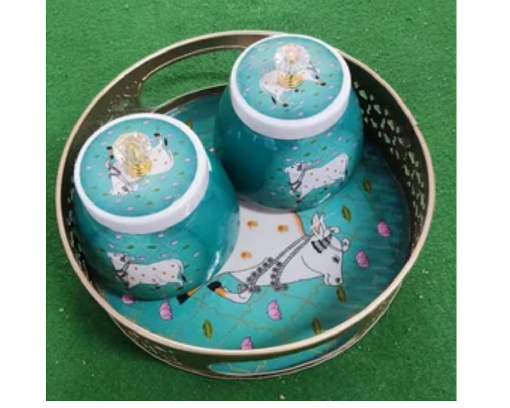 Metal Printed Pichwai Set