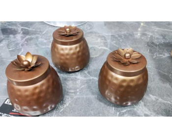 Metal Dry Fruit Jars Copper finish