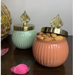 Metal Jar With aluminum Nobe (set of 2)