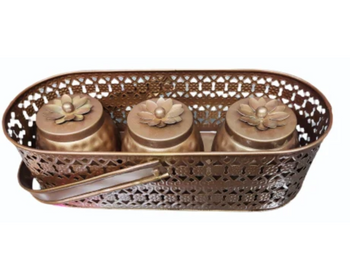 Metal Dry Fruits Jar With Tray