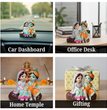 Radha Krishna Resin Idol for Car Dashboard & Home Decor | Handcrafted Mini Murti Showpiece | Spiritual Gift for Diwali, Housewarming & Puja | 10 × 6 × 9 cm