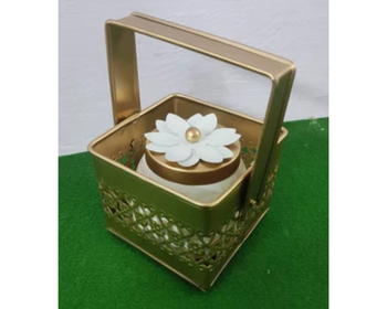 Square Shaped Metal Basket With Jars