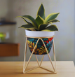 Metal Flower Planter Pot Vase with Stand for Home Décor Living Room Balcony Tabletop Indoor or Outdoor | Gardening | Planter
