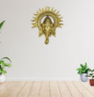 Golden Lord Ganesha with Sun Decorative Metal Decorative Showpiece | Wall Decor | Brass | Metal Handicrafts