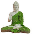 Blessing Buddha Statue | 15 inches | Blue | Teal Blue| Dark Blue| Chocolate | Orange | Light Orange| Blue Gray| Gold | Table Decor
