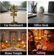 The Craftified Metal Trishul for Car Dashboard & Home Mandir | Compact 9 cm Lord Shiva Trishul Idol | Auspicious Decorative & Spiritual Gift | 4.5 x 2 x 9.5 cms (Gold)