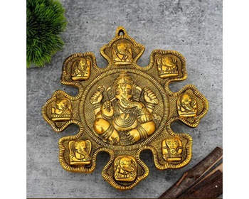 Ashtamukhi Ganesh | Wall Decor | God Idol | Brass