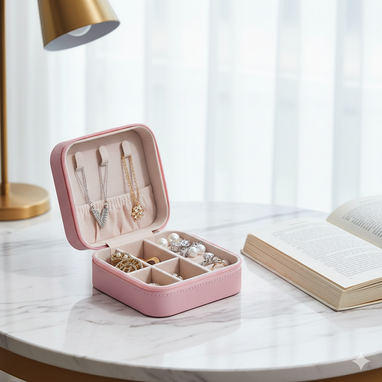 Jewellery Organiser PU Leather | jewellery organisers box | Earrings organisers | Necklace organisers | Portable Jewellery Organizer