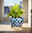 Metal Flower Vase Planter Pot with Stand & Drainage Hole, Pots for Plants, Plant Pots for Home Decoration, Succulent Pot, Indoor Planter Balcony Garden Decor| Gardening| Planter