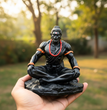 Dhyan Hanuman Black Resin Idol for Car Dashboard & Home Decor | Meditating Hanuman Ji Statue | 9.5 x 7.5 x 10.5 cm | Spiritual Showpiece for Office, Mandir & Gifting