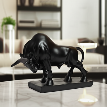 Decoration Items for Home Geometric Bull Resin Sculpture Statue | Table Decor | Home Decor | Polyresin
