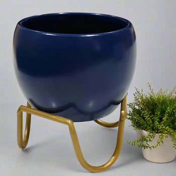 Apple Miniature Metal Planter | Matt Finish | 3.5″ Elegant Triangular Stand | Planter | Gifting