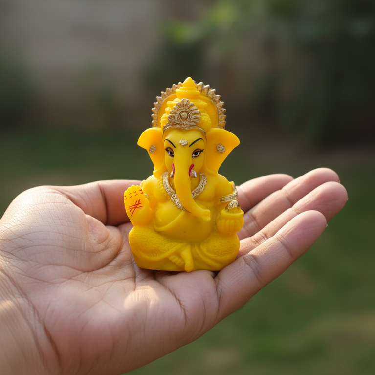 Lord Ganesha | Car Dashboard Ganesha Idol (5 color)  | 5 x 3 x 9 cms (L x B x H) | Table Decor | Ganesha Idol for car | Car Decor Figurine