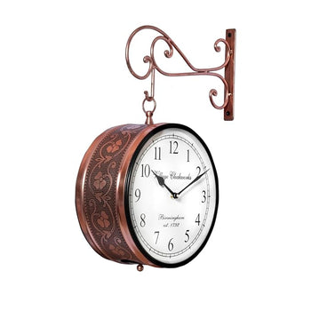Antique Copper Railway Clock – A Timeless Masterpiece| Vintage Railway Station Double Sided Decorative Wall Clock for Home | Premium vintage collection | Home Decor