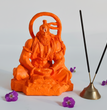Dhyan Hanuman Resin Idol – Orange Meditation Hanuman Murti for Home Decor, Office Desk & Car Dashboard | Spiritual Gift Showpiece (8 x 6.5 x 9 cm)