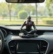 Dhyan Hanuman Black Resin Idol for Car Dashboard & Home Decor | Meditating Hanuman Ji Statue | 9.5 x 7.5 x 10.5 cm | Spiritual Showpiece for Office, Mandir & Gifting