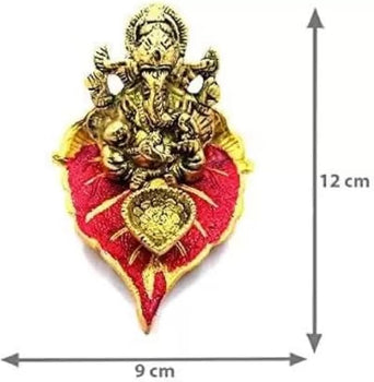Red Patta Ganesh | God Idol | Divine | Metal Handicrafts