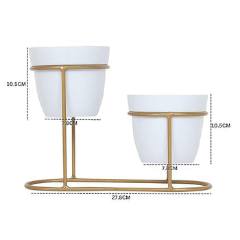 Metal Flower Pot Stand Decorative Plant Holder Bucket Planter Stand for Balcony Living Room Outdoor Indoor Home  | Gardening | Planter