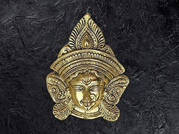 Durga Face Wall Hanging Art | God Idol | Wall Decor | Brass