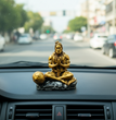 Hanuman Ji Idol for Car Dashboard – Dhyan Pose | Meditation Hanuman Ji | Premium Resin Murti for Home Temple, Office Desk & Gift | 9 x 7 x 9 cm Golden Showpiece | Housewarming