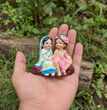 Radha Krishna Resin Idol for Car Dashboard & Home Decor | Handcrafted Mini Murti Showpiece | Spiritual Gift for Diwali, Housewarming & Puja | 10 × 6 × 9 cm