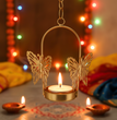 Butterfly hanging tealight candle holder | Diwali Decorative Item | Combo pack | [Pack of 4]