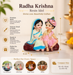 Radha Krishna Resin Idol for Car Dashboard & Home Decor | Handcrafted Mini Murti Showpiece | Spiritual Gift for Diwali, Housewarming & Puja | 10 × 6 × 9 cm