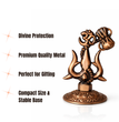 Premium Metal Shiv Trishul with Damroo, Copper, 3 Inches for Car Dashboard