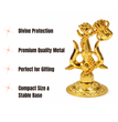 Premium Metal Shiv Trishul with Damroo, Copper, 3 Inches for Car Dashboard