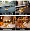 The Craftified Hanuman Gada Golden Metal Showpiece with “Jai Shri Ram” Engraving | Mini Religious Idol for Home Mandir, Office Desk & Car Dashboard | Spiritual Gift (8×4×5 cm)