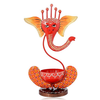 Ganesh T-Lite Orange | Table Decor