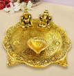 Laxmi Ganesh Pooja Thali Medium Size | Meta Handicrafts | Brass | Pooja Item