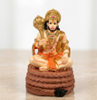 Virajman Hanuman Idol Sitting on Tail | Hanuman Murti for Car Dashboard, Home Temple & Office Decor, Housewarming, Vastu | 3.8 Inches (Antique Gold)