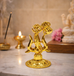 Premium Metal Shiv Trishul with Damroo, Copper, 3 Inches for Car Dashboard