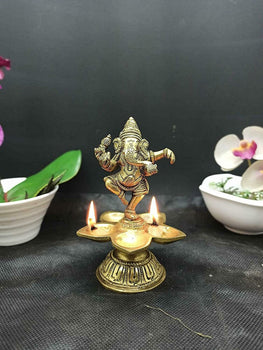 Ganesh Deepak | 5 Batti Deepak Ganesh | God Idol | Pooja Item | Brass